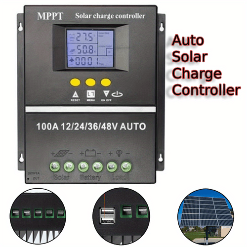 Easun ICharger-MPPT-8048 80A/100A MPPT Solar Charge Controller - 12V 24V 48V Auto - LCD Display