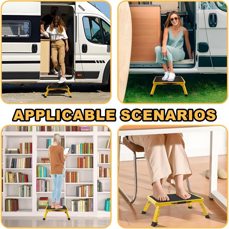 Adjustable Height Aluminum RV Step Stool