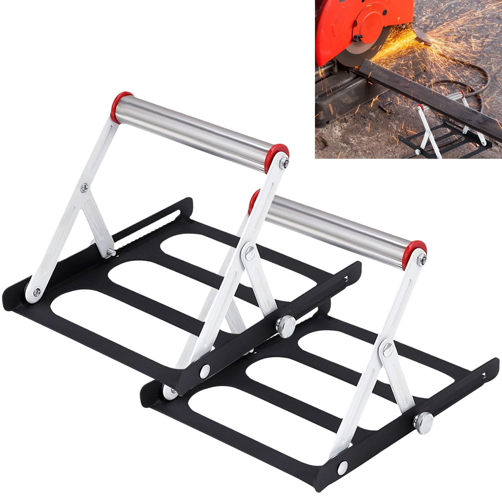 Set Of 2 Adjustable Support Stands For Cutting Machines, Foldable Metal Holders For Table Saws, Includes Additions For Cutting Tools, Stands Designed For And Workshop Applications