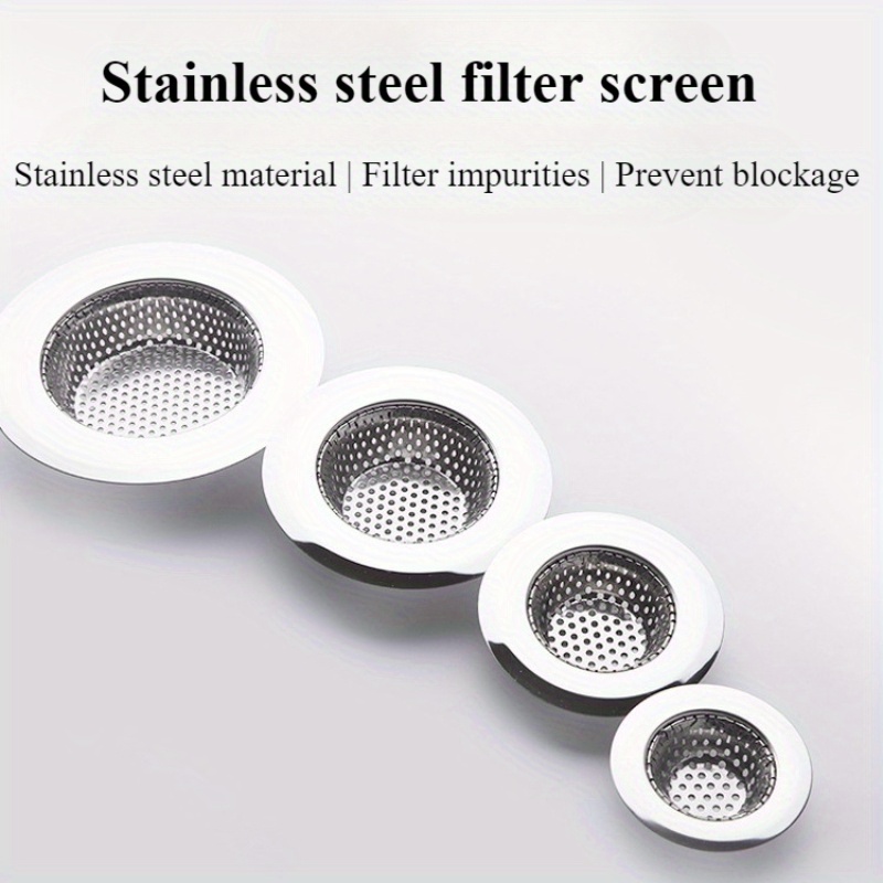 

Stainless Steel Sink Strainer, Kitchen Sink Drain Filter Screen, Anti-clog Mesh For Bathroom And Kitchen Sinks, Stainless Steel Material, Prevents Blockage