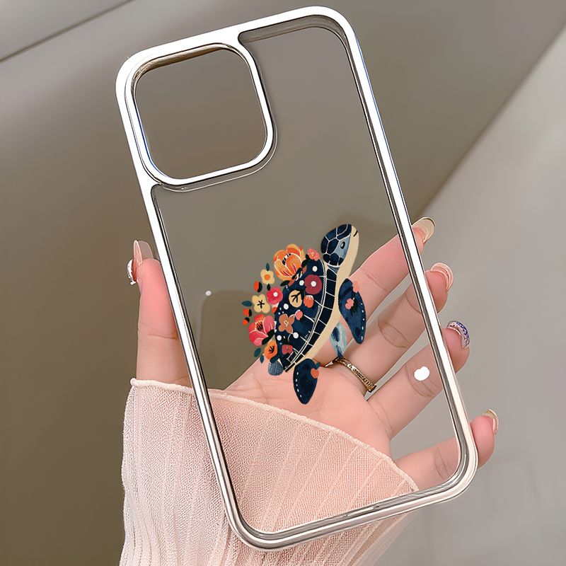 item picture phone case sea turtle floral electroplated   phone case suitable for   iphone 17 16 pro     16 pro 15 pro max 15 pro 15 plus 15 14 14 plus 14 pro 14 pro max 13 13 pro 13 pro max 12 12 pro 12 pro max 11 11 pro 11 pro max