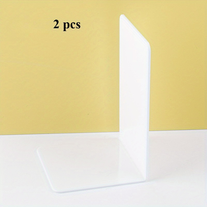 Image of 2pcs, Bookshelves, Office Bookshelves And Bookshelves, Solid Color, L-shaped, Simple Bookshelves, Bookshelf Guards, Desktops, Book Storage Tools