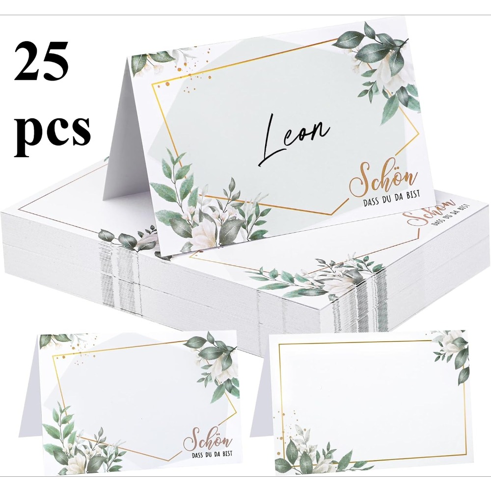 TEMU Pack Of 25/50/100 Cards "schön Dass Du Da Bist", 110 X 85mm Cards For Writing Yourself, Name Cards, Cards For Wedding, Birthday, Christening,