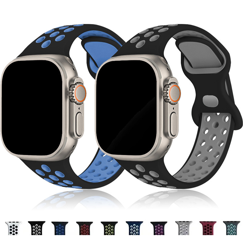 

1pc Silicone Sport Band For Apple Watch, Breathable Soft Strap With Clasp, Compatible With Iwatch Series Ultra/se/10/9/8/7/6/5/4/3/2/1, 40/41/44/45/46/42/49/38mm For Men And Women