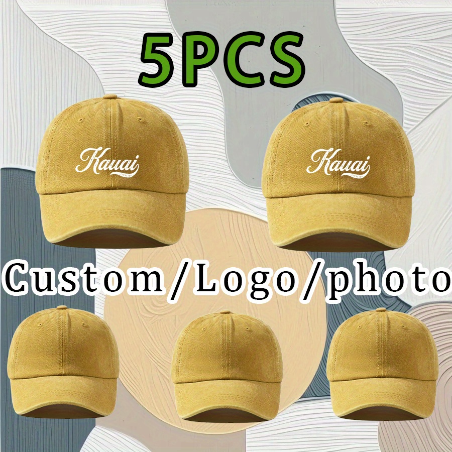 5 Customizable DIY Printed Washable Baseball Caps