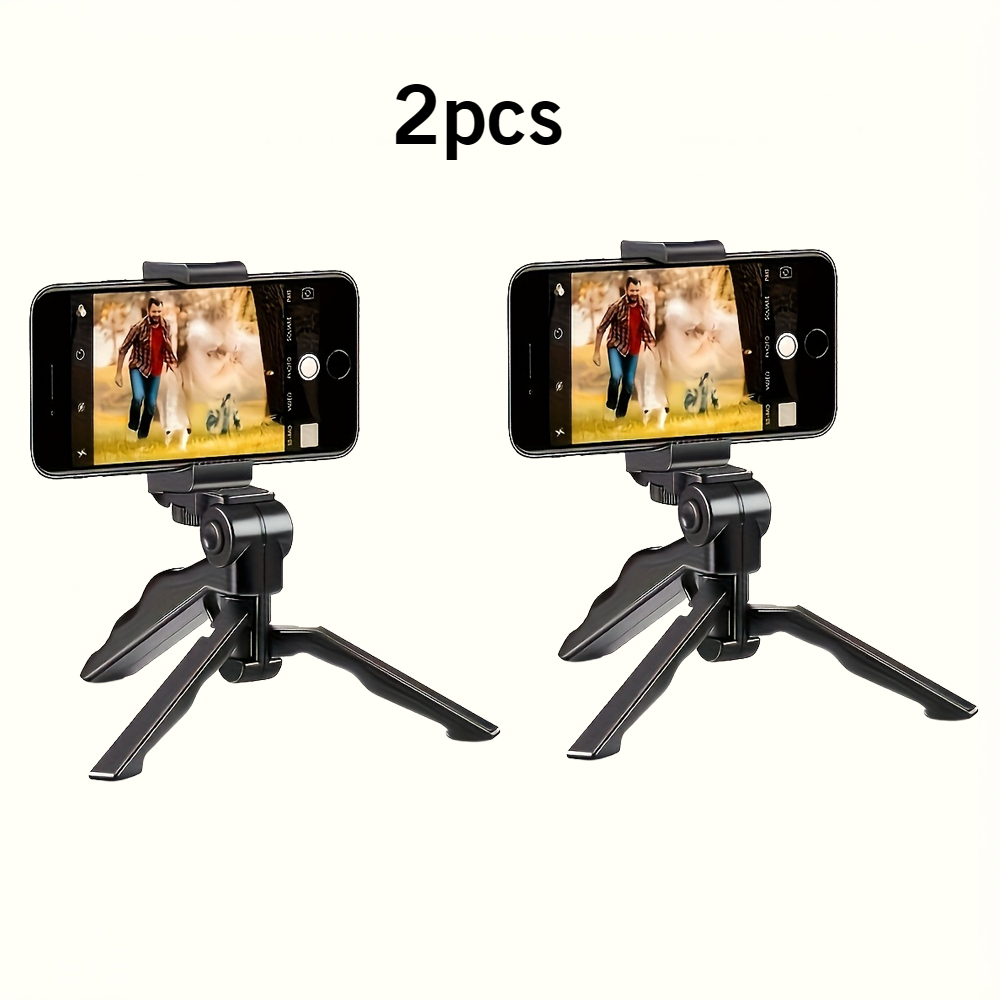 TEMU 2pcs 360° Anti-shake Phone Tripod Mount – Portable Adjustable Smartphone Holder For Live Streaming & Photography | Perfect Gift For Content