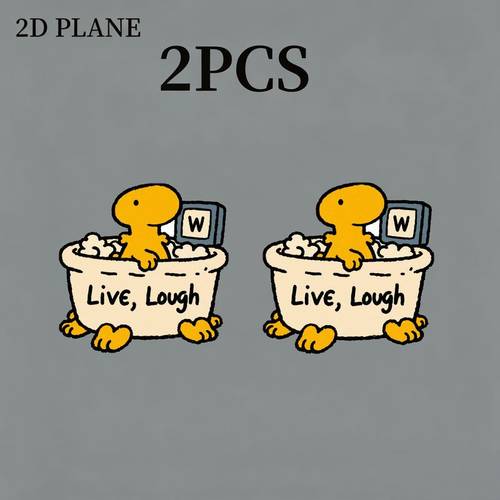 item picture 2pcs heat transfer printed stickers funny cartoon dinosaur pattern iron on transfers washable graphic decals decorative heat press patches for t shirts hoodies fabric apparel decoration easy application