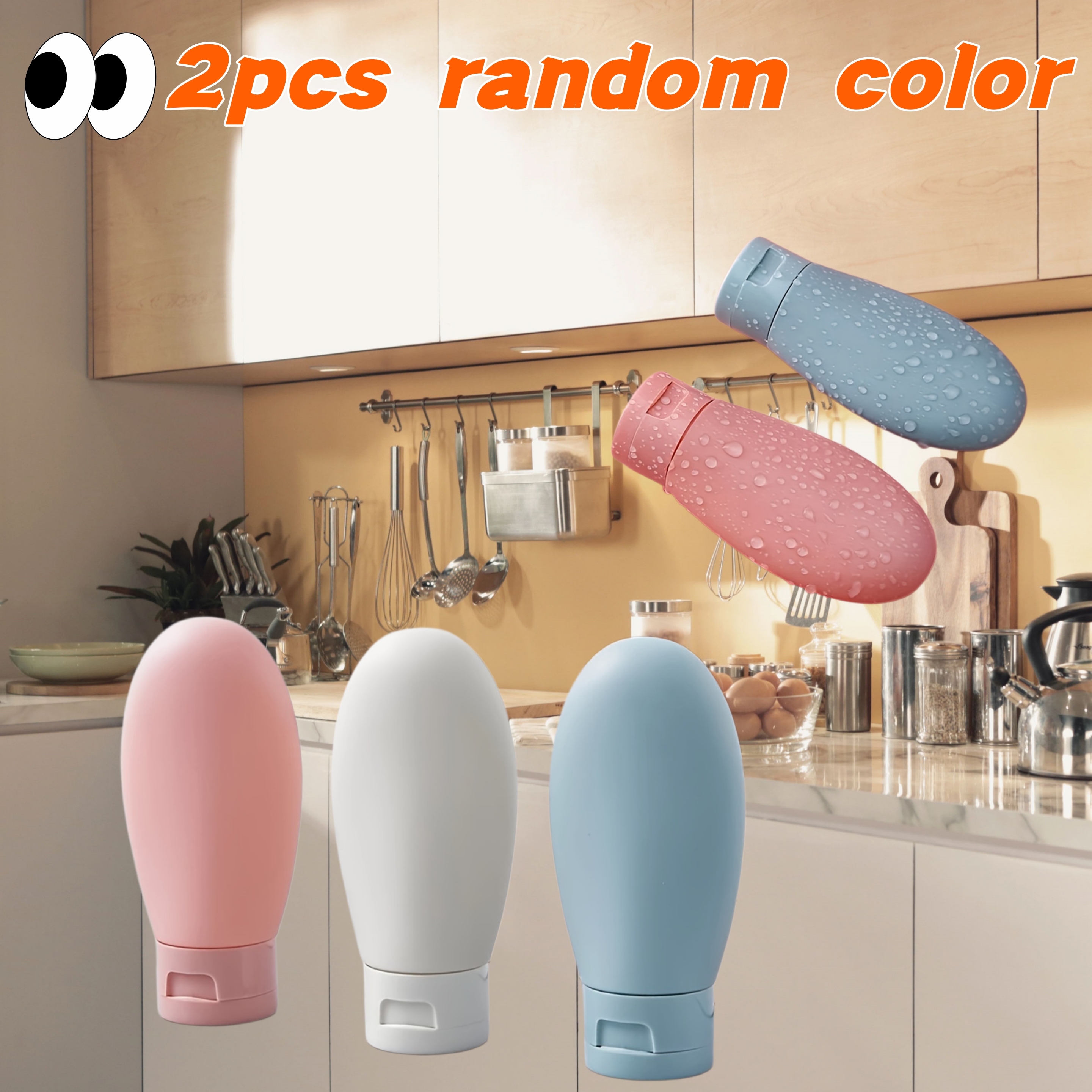 TEMU 2026 Thickened Plastic Colorful Travel Dispenser Bottle Set, Random , Capacity: 60ml/2.03oz, Refillable Bottles, Hand Sanitizer And Shampoo