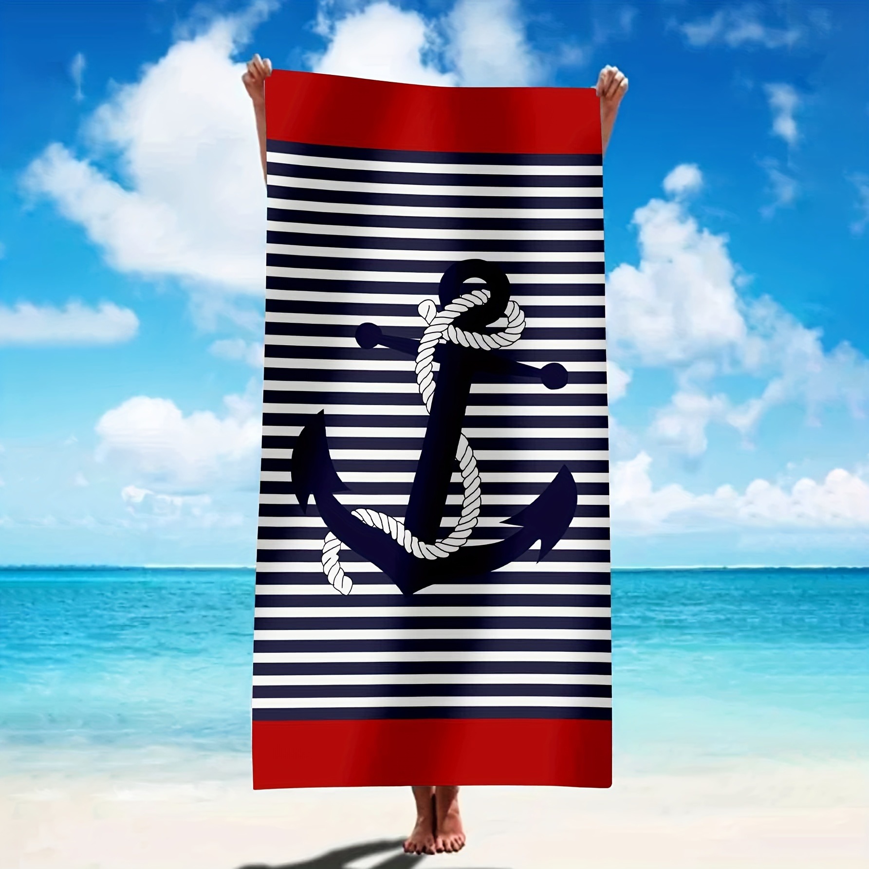 Women's Quick Drying Microfiber Beach Towel - Oversized Striped Print, 59 Feet X Feet - Lightweight And Absorbent