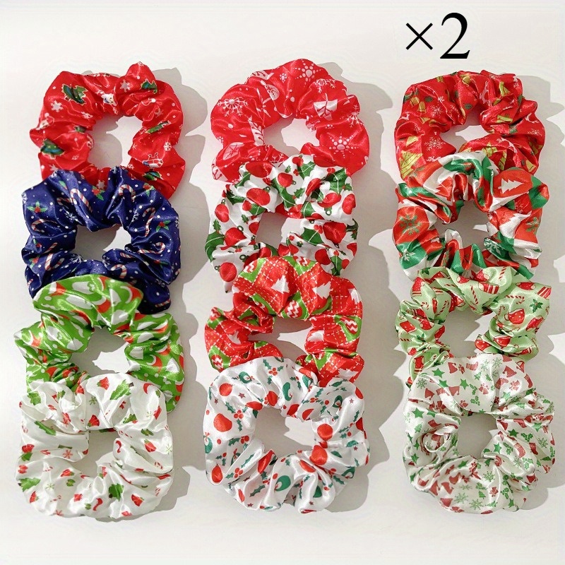 TEMU 24pcs/ Set Christmas Headband, Elastic Headband With Holiday Print, Elegant And , Cartoon And Animal Patterns, Breathable, Soft And Comfortable,