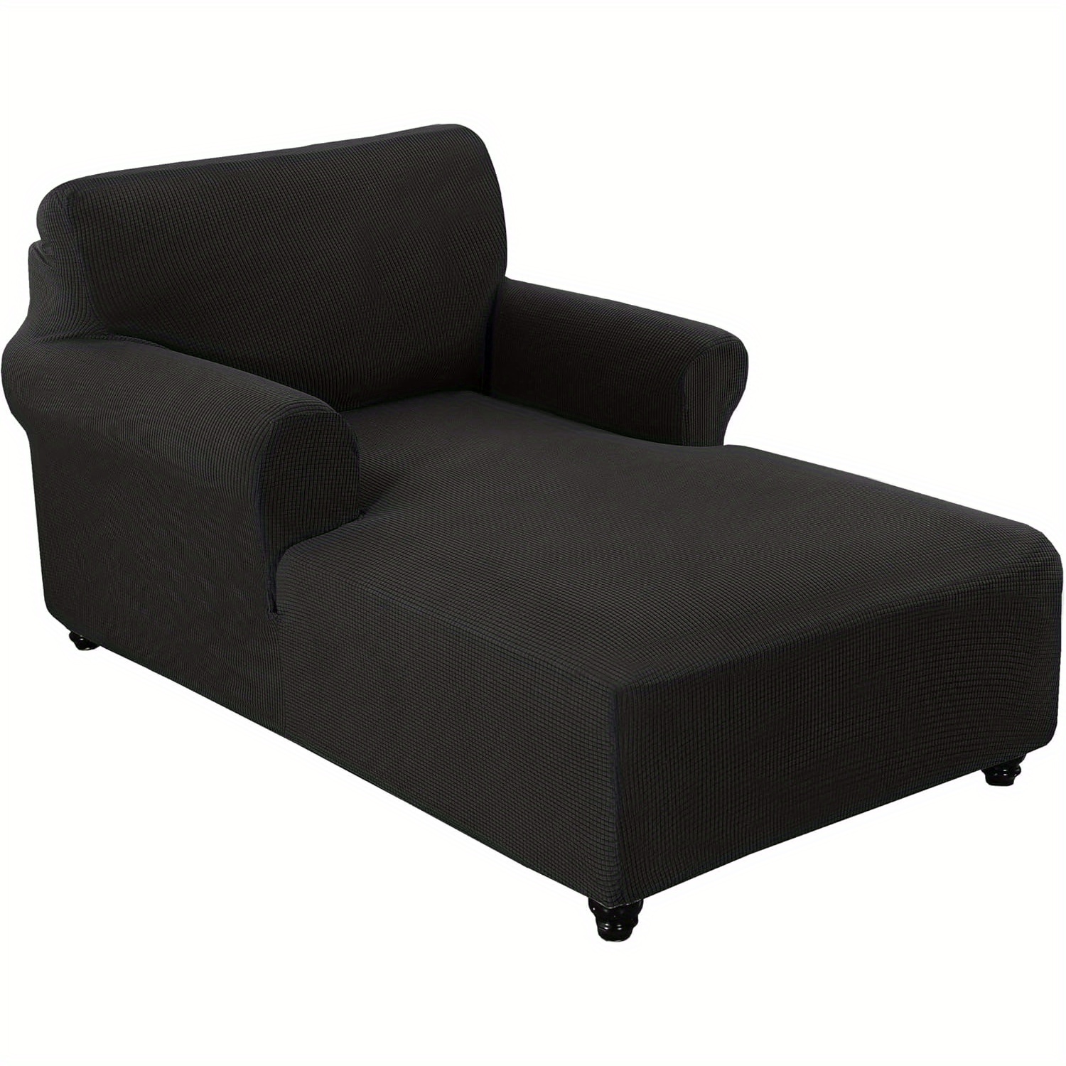 TEMU 1pc Princedeco Chaise Lounge Cover Stretch Chair Lattice Slipcover For Living Room Bedroom Soft Jacquard Fabric Machine Washable