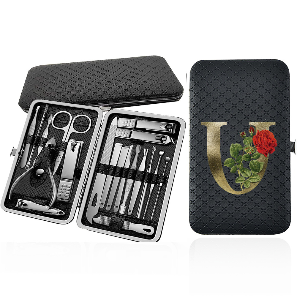 19pcs Professional Nail Clipper Set with Care Tools
