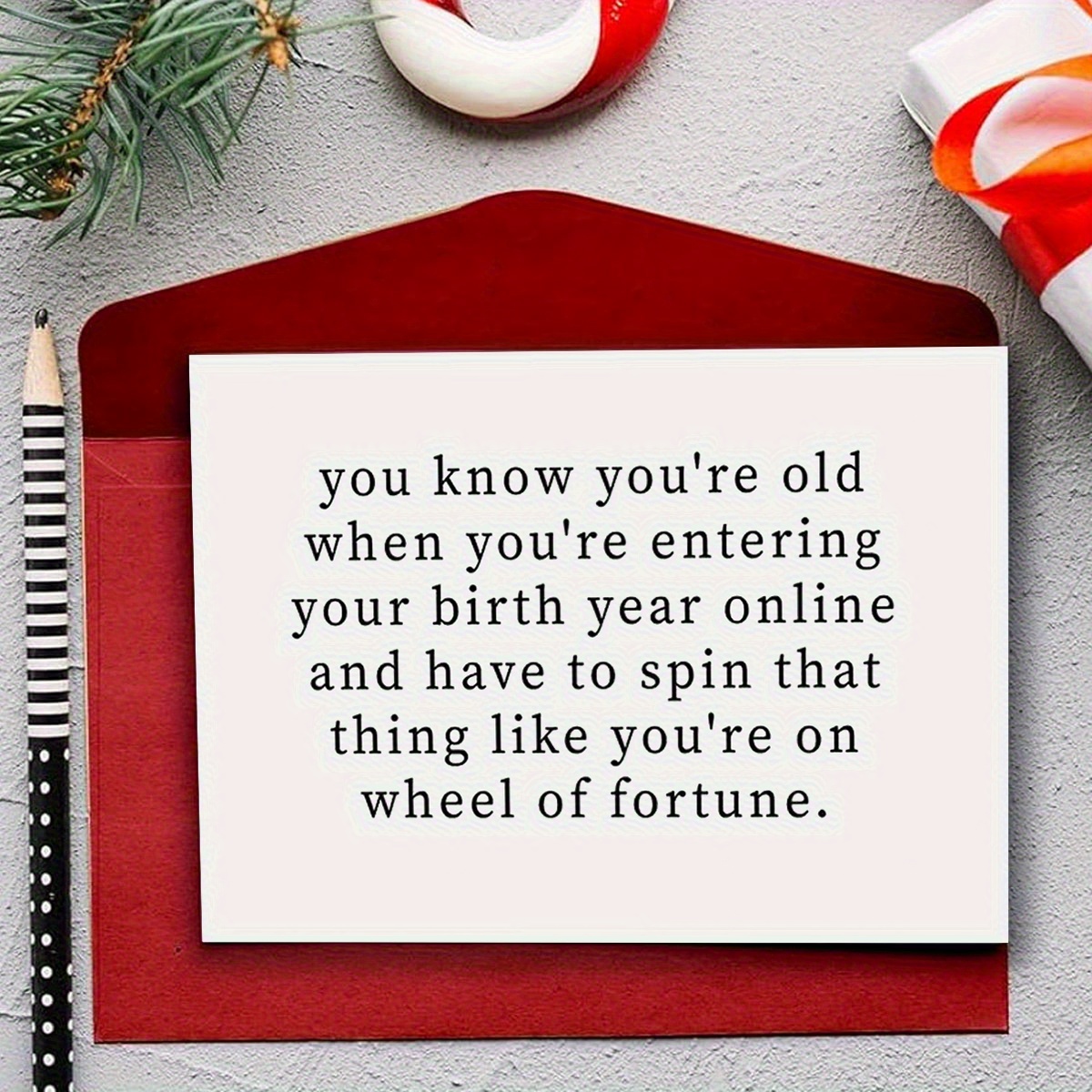 TEMU A Birthday Card Featuring An Envelope, Themed Around Love, Perfect For, Family, And Special - Showcasing A Humorous Emotional Ups And Downs, Ideal For Friends