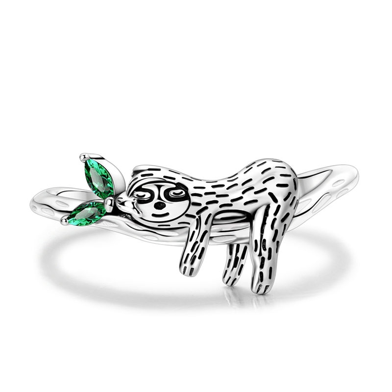 Women's 925 Sterling Silver Sloth Open Ring