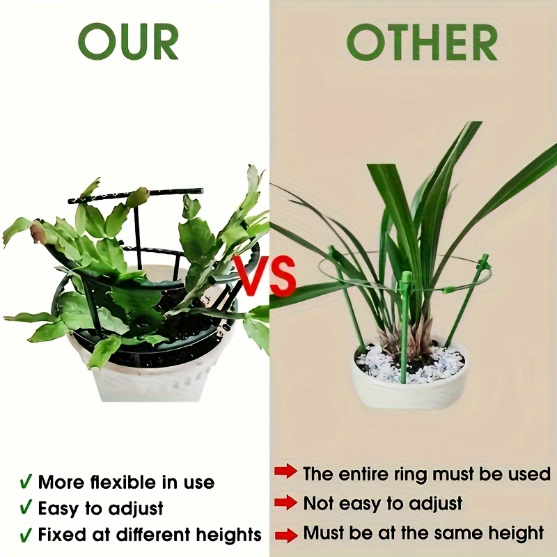 8 Piezas de Jaulas de Soporte para Plantas Ajustables de Plástico - Adecuadas para Interiores y Exteriores, Marcos Flexibles de Soporte para Jardín