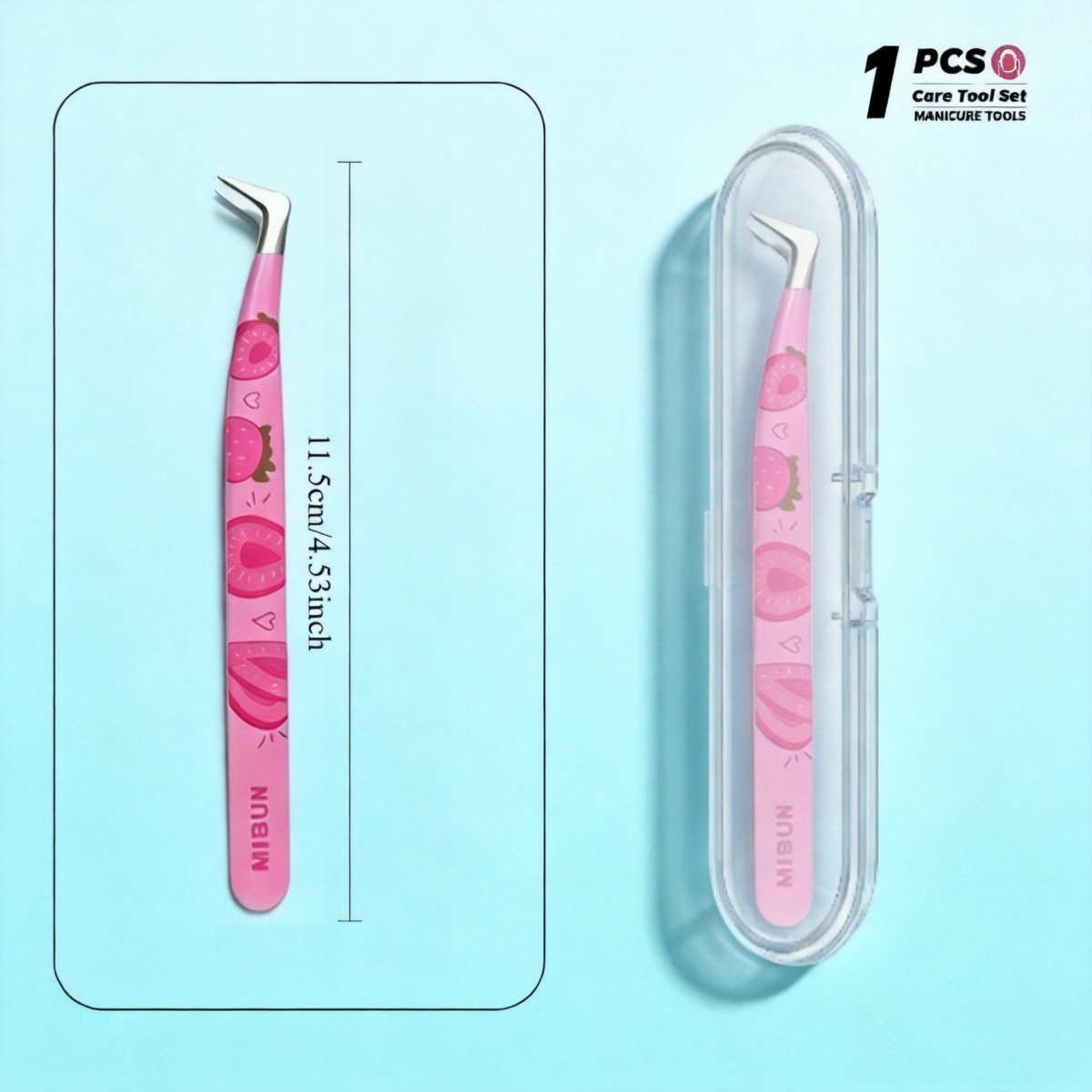 TEMU Professional Lash Extension Tweezers With Travel Case & Blooming Tip Suitable For False Eyelash Application, Curved Tip Lash Technician Tools,