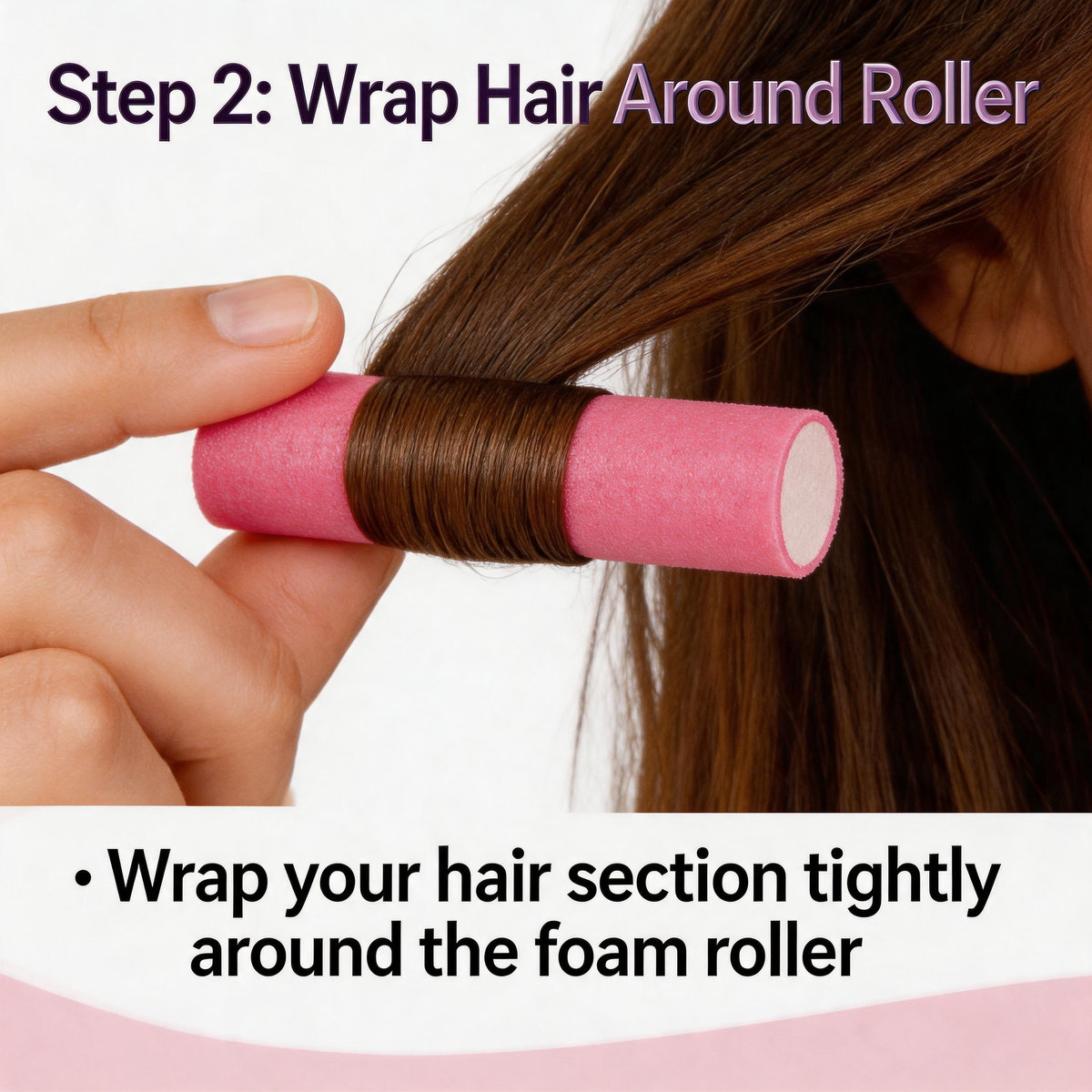 TEMU 10-pack Soft Foam Hair Rollers - No-heat Curling Rods For Overnight Waves, Flexible Sponge Hair Curlers Set, Random Color (pink, Yellow, Green,
