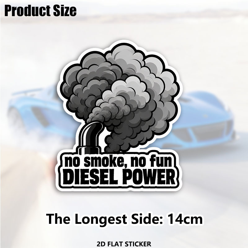 TEMU Adesivo per auto "No Smoke Diesel Power" da 5.5 pollici, per auto, camion, finestrini, laptop, borracce, bicchieri termici, caschi, contenitori