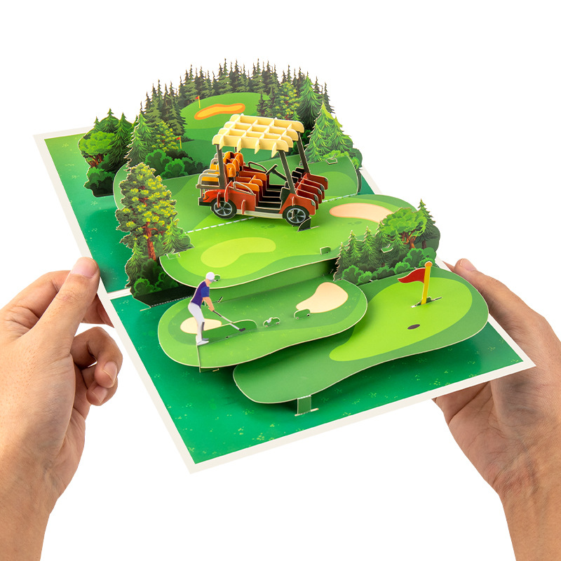 3d Pop Up Golf Greeting Card, Birthday And Father's Day Cards For Dad, Husband, Grandpa, Pap, Him, Men, Golfers All-occasion, Congratulations, Thank You, Father's Day, Retirement For Boss, Coworker