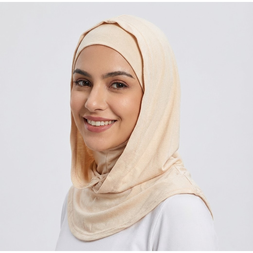 1pc ramadan essential muslim elegant headscarf eid al fitr comfortable headwear simple and stylish high quality double layer hooded hijab