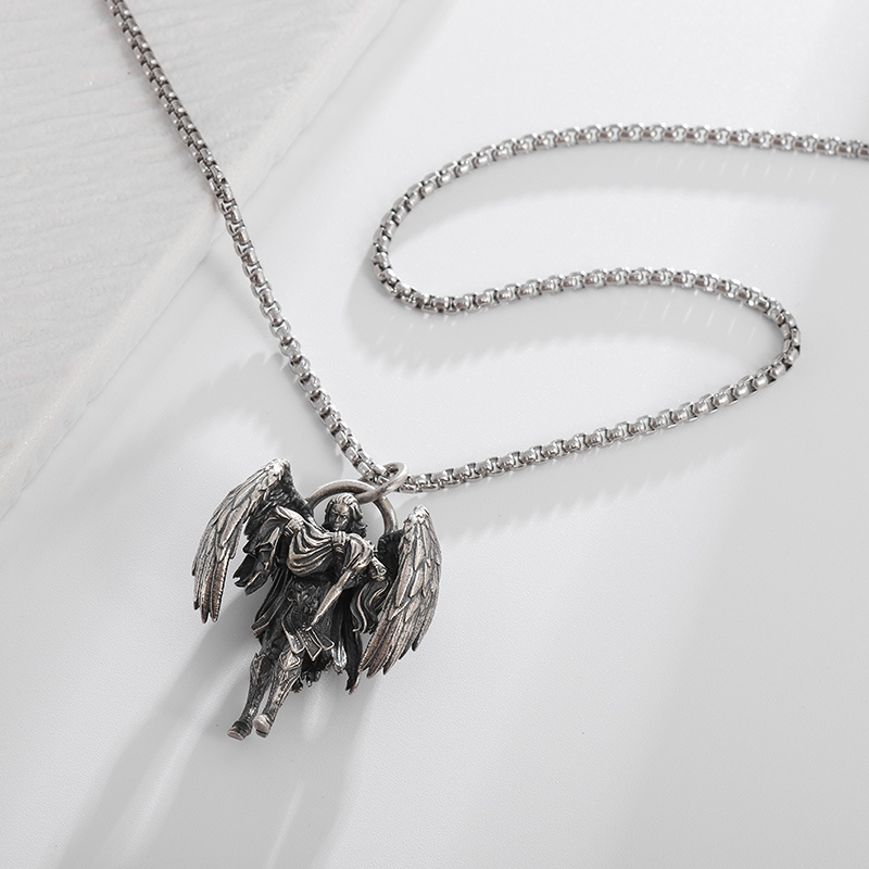 Redemption Angel Necklace with Gothic Wing Pendant