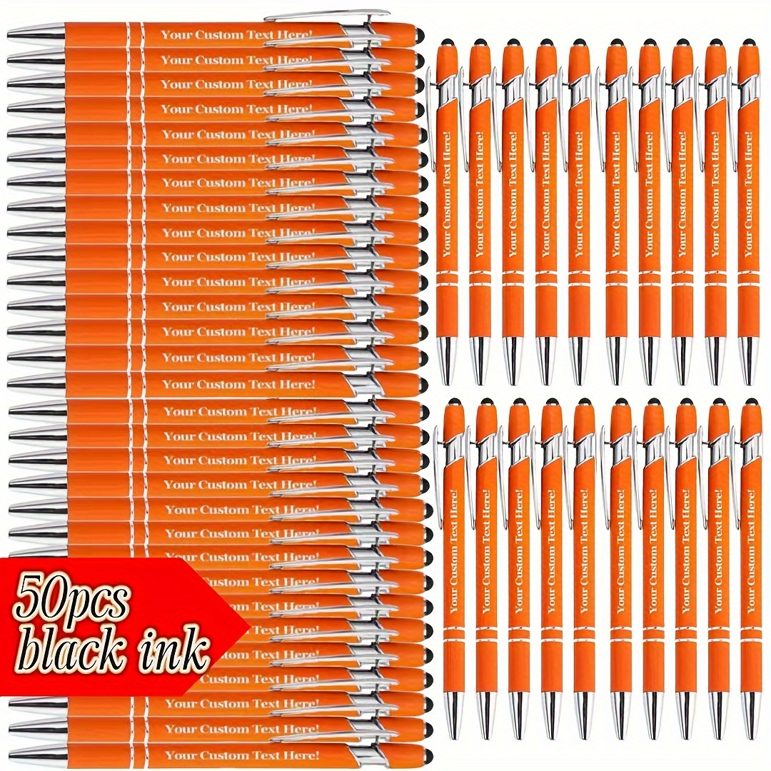 

Stylos à Bille Métalliques avec Personnalisé, 50pcs - Écriture Douce pour & Spéciales - Cadeau d'Obtention de Diplôme Idéal, Rouge