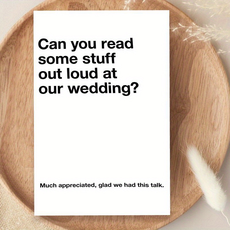 TEMU Fun Wedding Invitation Card Gift 1pc - , Ideal Gift For Friend Brother Sister Son Daughter Husband Boyfriend Girlfriend Wife Bestie