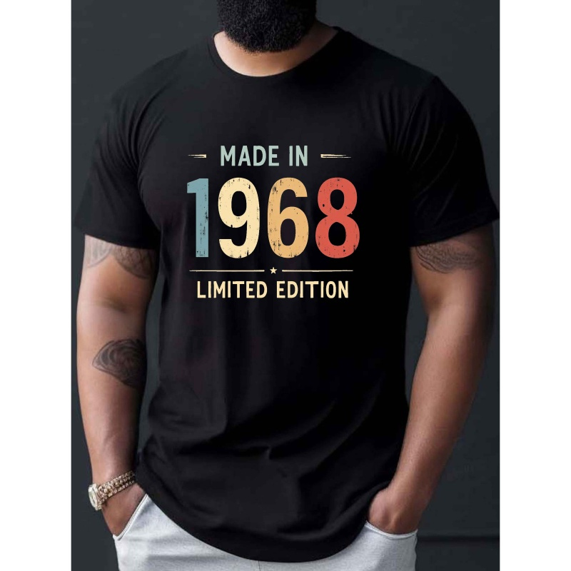 

T-shirt imprimé en MADE IN 1968, T-shirts pour hommes, T-shirt décontracté à manches courtes pour l'été