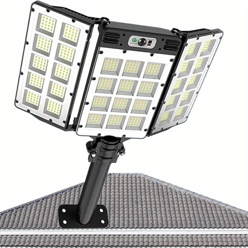 TEMU Solar Street Light Outdoor, 800 Led Commercial Light Dusk To Dawn, Solar Security Flood Light With Motion Sensor And Remote Control For Yard,