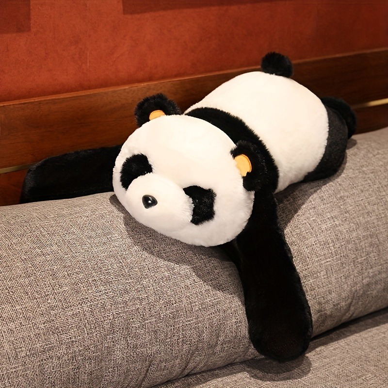 extra large 55cm 21 65 cute panda plush pillow   fluffy panda with   eyes black ears legs huge decorative throw pillow for bed sofa home decor perfect gift for valentines birthday christmas ideal for   bedroom accent     sofa decoration premium stuffing valentines day 0