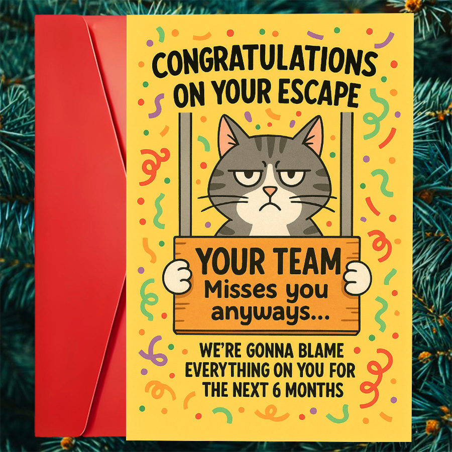 TEMU A Humorous Farewell Card For Colleagues Who Are To A Or Retiring, Ideal For Expressing Gratitude From And Suitable For Office Farewell Parties