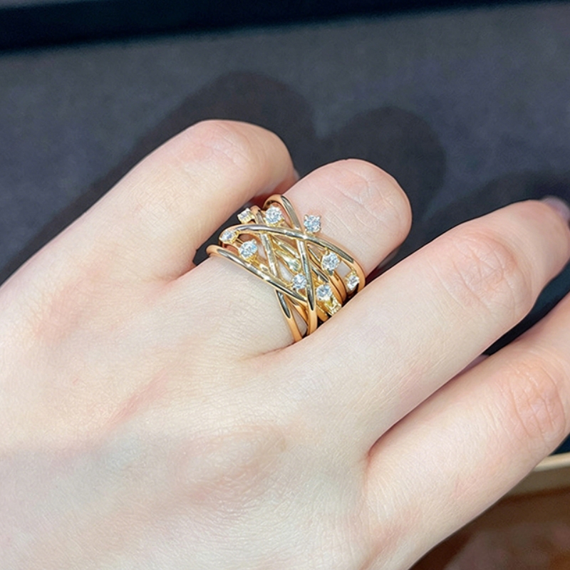 Unisex Multi-Layer Bling Synthetic Zirconia Band Ring