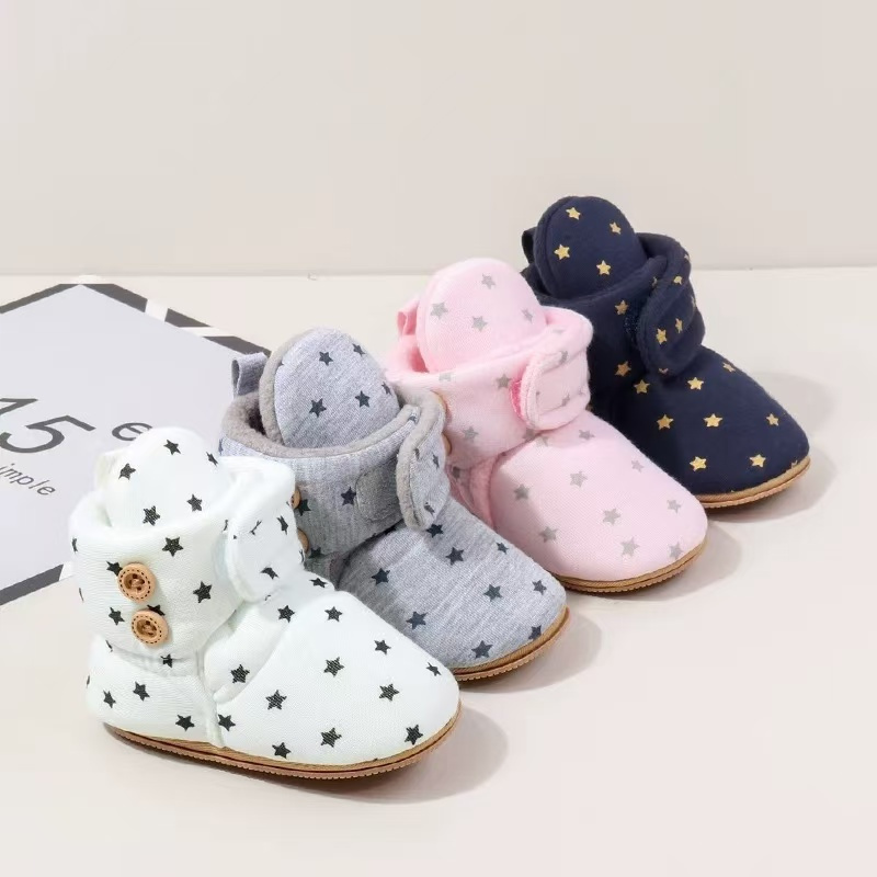 Mybbay Baby-Sneaker Mit Weicher Sohle – Rutschfester Lauflernschuh Aus Canvas, Mit Sternenmotiv, Für Jungen & Mädchen 3–18 Monate