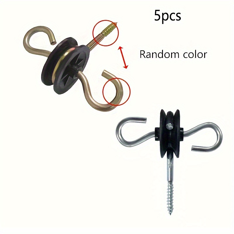 Image of 5pcs Ranch Electronic Fence Insulators, Fence Accessories Hook Insulators, Spring Doors To Rope Door Insulators The Product Random.