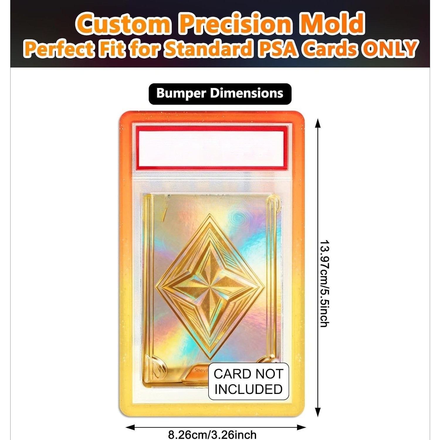 1pc Hard TPU Bumper Guard Slab Case Compatible for PSA Graded Cards, Suitable for Trading Card Protective Cover with Shockproof Edge Protection, Slab Edge for PSA Holders, Collector' Trading Card Protection