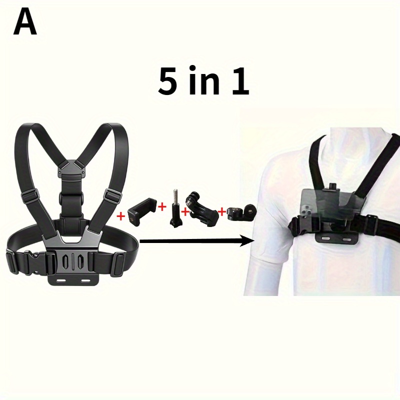 TEMU Kreativer Outdoor-Fahrrad-Handyhalter, Live-Streaming-Brustgurt, Live-Streaming-Schultergurt, Live-Streaming-Kopfmontierte Kamerahalterung,