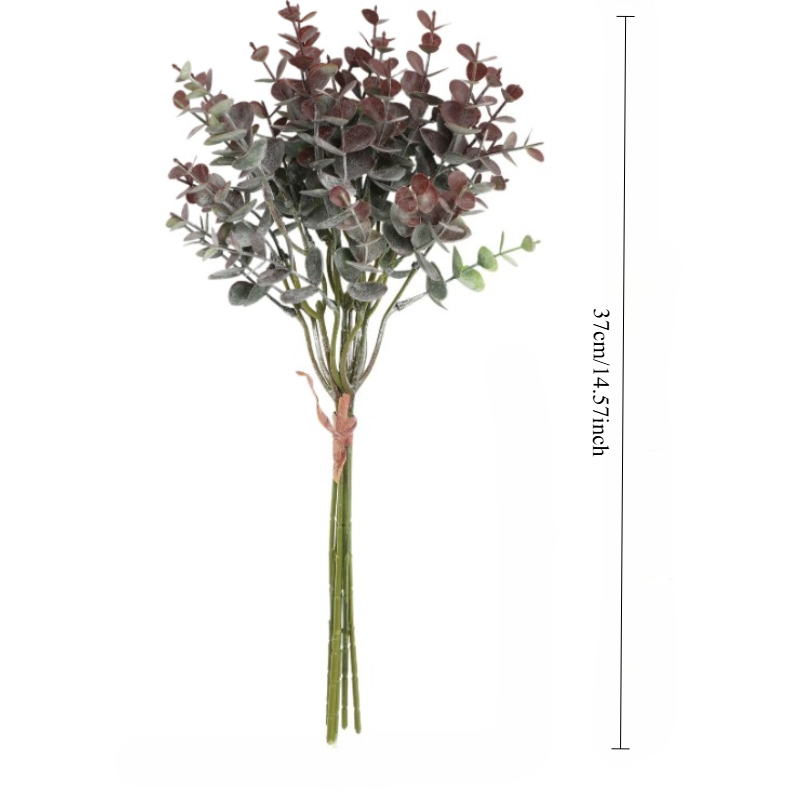 6pcs Realistic Purple & Artificial Eucalyptus Branches - Fake Eucalyptus Trees With Foliage, No Maintenance Required, Fade-resistant Plastic Plants Suitable For Weddings,, Indoor/outdoor Use, Events