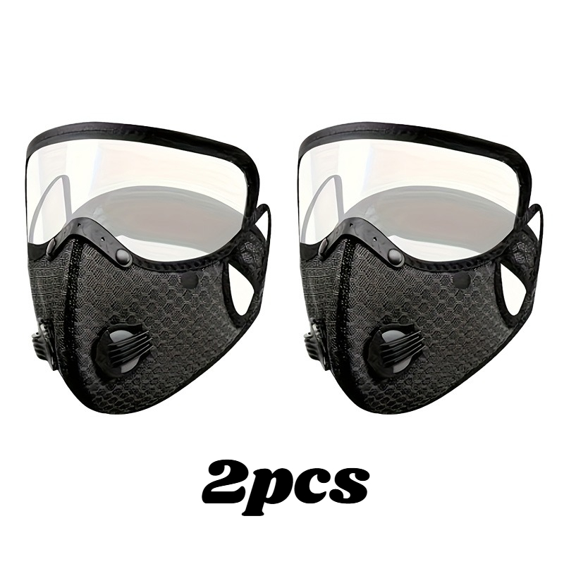 TEMU 2pcs Detachable Outdoor Masks With Filters, Dust-proof, Reusable Face Masks, Replaceable Filters, Unisex