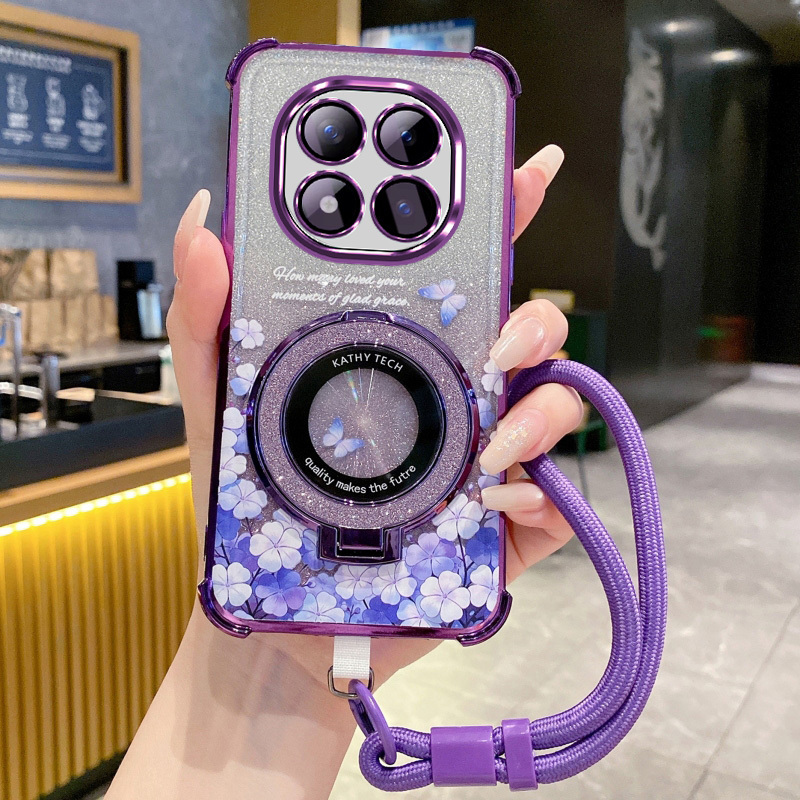 TEMU Phone Case - Suitable For Xiaomi Redmi Note 15 5g/redmi Note 15 Pro 5g/redmi Note 15 Pro+ 5g/note 15 Pro Plus 5g Floral Phone Case, Wrist Strap