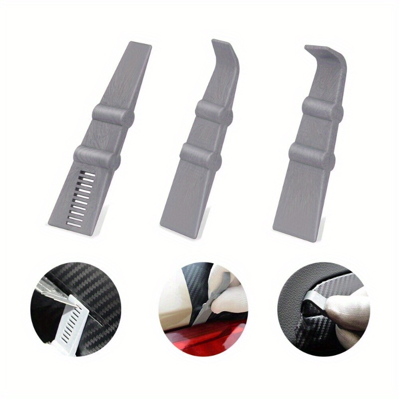 Set Of 3 Mini Squeegee Gasket Tools For Car Film Decals With Parallel Slot Tucking Kits