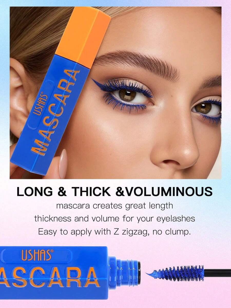 Colorful Waterproof Mascara Smudge-Proof Long-Lasting Volumizing Eyelash Makeup