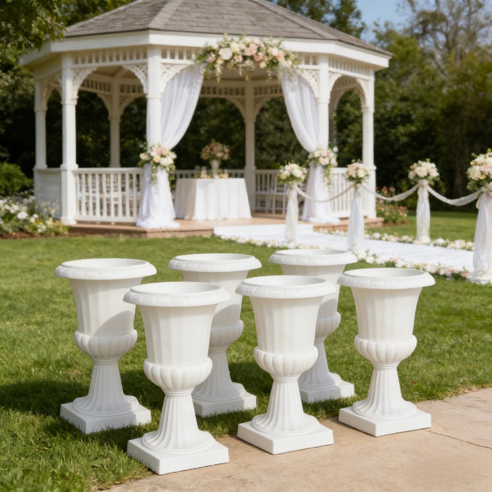 5pcs 5pcs pack   plastic flower pots vintage ornate round with suitable for outdoor use lightweight garden decor suitable for home balcony ornate base design for plant display gardening gift home decor