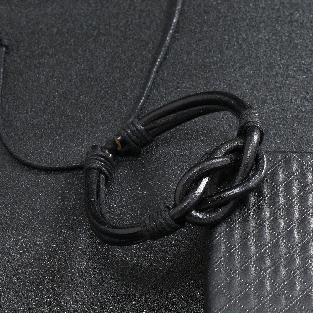 Unisex Faux Leather Braided Bracelet, Adjustable Accessory
