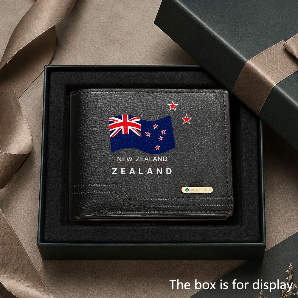 TEMU Men's Luxurious New Zealand Flag Wallet, Portable Easy Design With Multi-card Slots, Unisex For Daily Use, Cash And Card Holder, Fashionable And