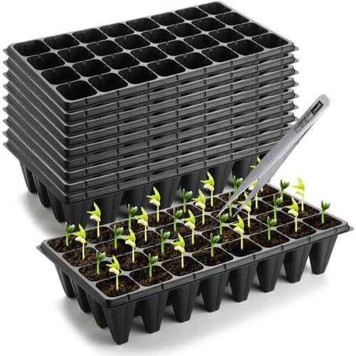 5 germination trays 1 gardening tweezers multi specification reusable seed starter trays to standard 1020 tray specifications thick and durable germination trays with drainage holes detachable vegetable pots