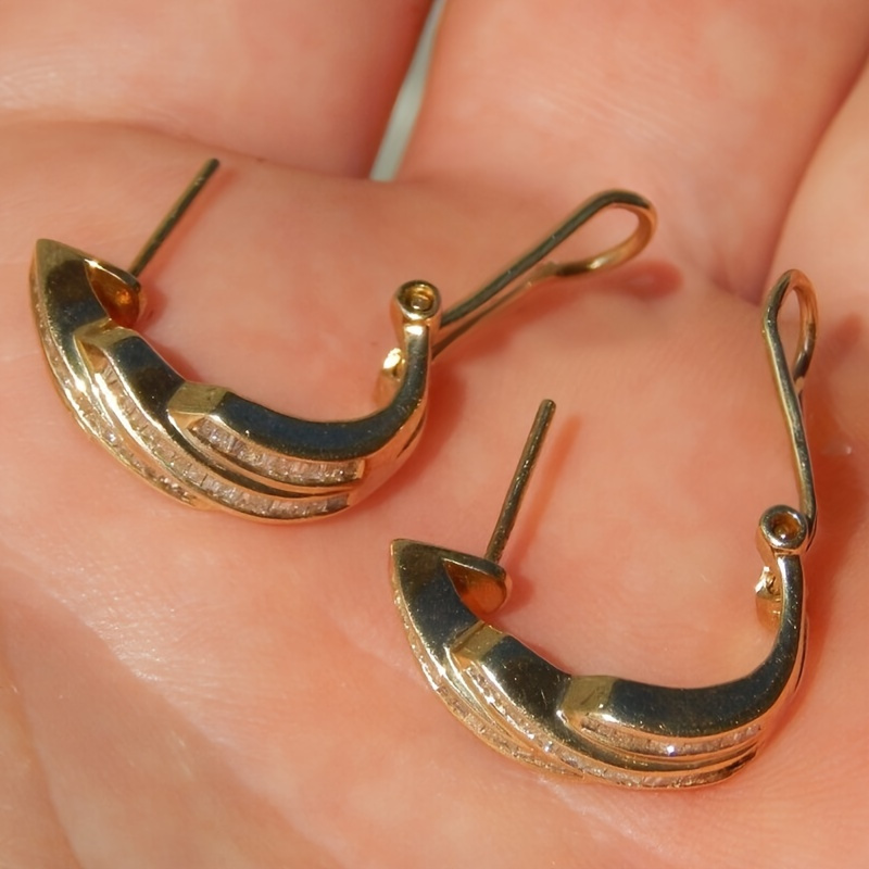 Women's Stylish Hoop Earrings with April Birthstone, Elegant Gift