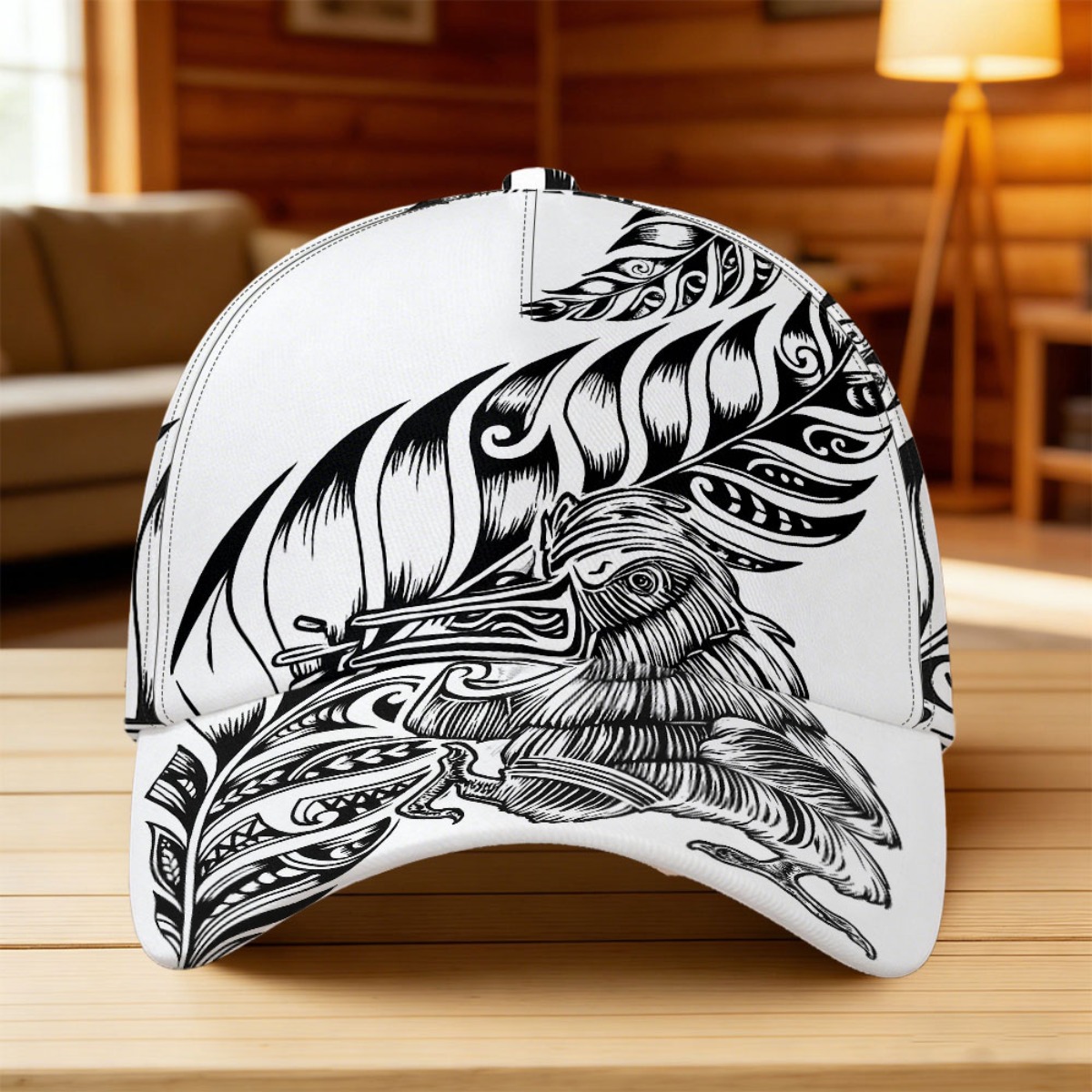 TEMU 1pc With Maori Kiwi Art Print Classic Baseball Fastening Print Daily Wear Non-stretch Fabric Ideal For Casual Activities Spring Festival