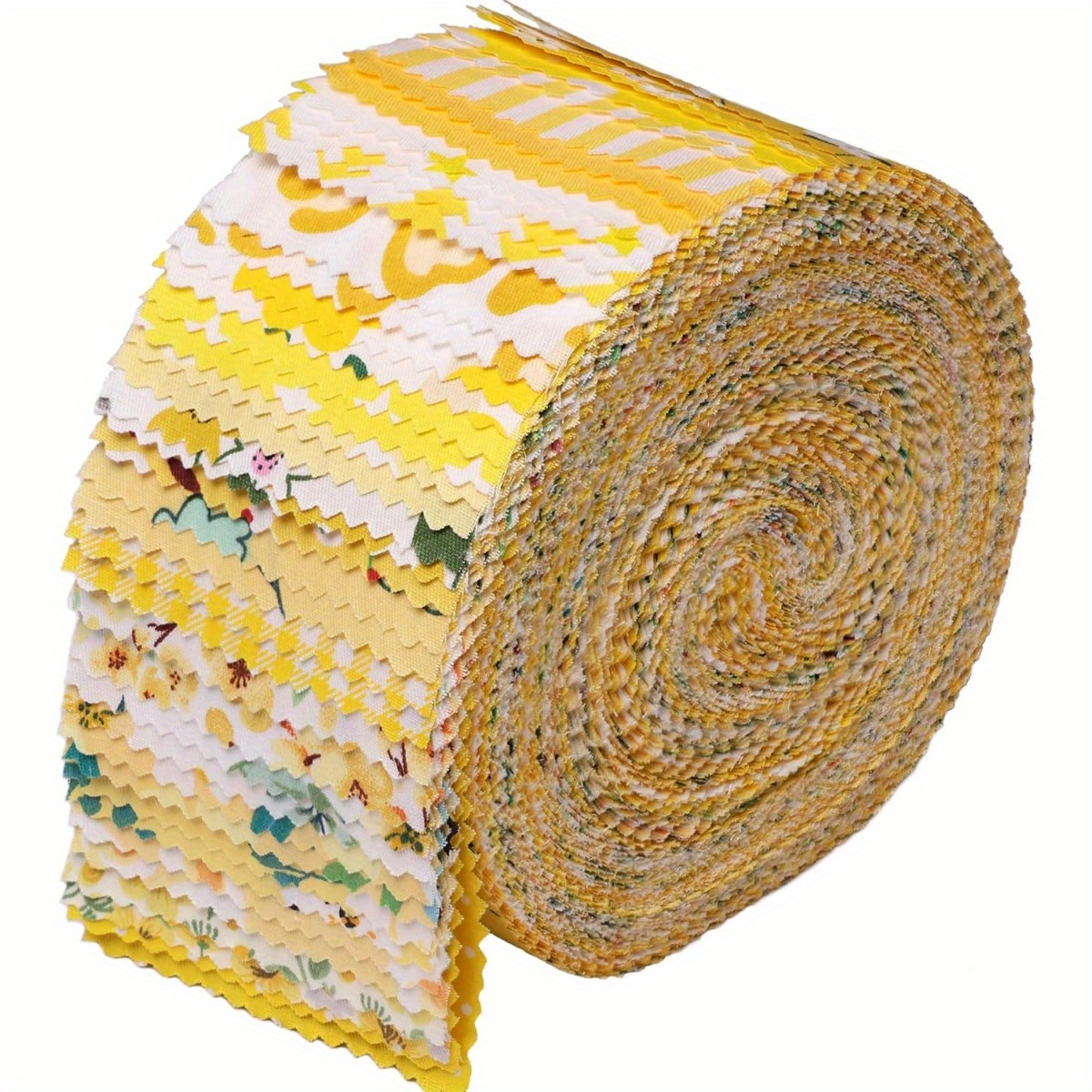 TEMU 40 Strips Of 2.5*19.7 Inch (6.35*50cm) Cloth Strips - Woven Floral Fabric, Toothed Strips Printed Strips - Embroidery Supplies Accessories -