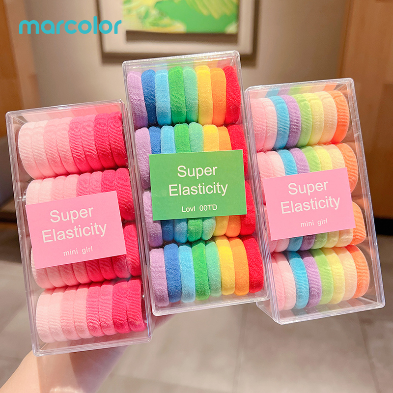 32pcs Soft Gradient Hair Tie Set with Clear Storage Case