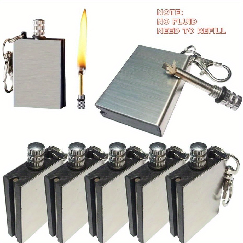 12pcs windproof waterproof metal match keychains built in permanent matches durable emergency   for camping hiking survival compact outdoor safety essentials perfect gift for   hiking accessories sleek metallic design weatherresistant matches camping essentials portable     material   and campers Product details 0